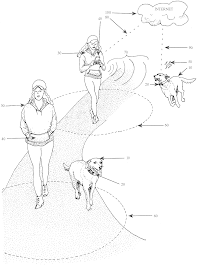 Un disegno del brevetto Invisible leash